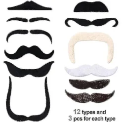 48-pack Nyhet Låtsasmustasch Självhäftande Mustascher För Maskerad><noscript><img width=
