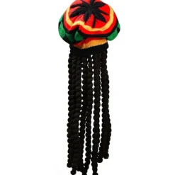 2-pack Rasta-mössa med svarta dreadlocks Bob Marley Dreadlocks Peruk med Rasta Tam-mössa Maskerad Rasta Perukmössa><noscript><img width=