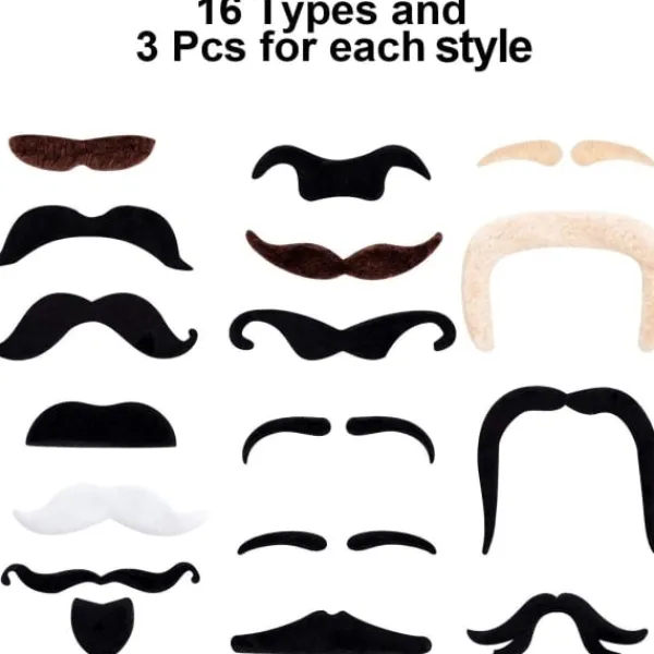 48-pack självhäftande lösmustascher för fester SQBB-XF30-> Tillbehör