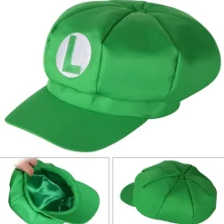 Paket med 2 Mario och Luigi-hattar Röda och gröna kepsar för videospelstema><noscript><img width=
