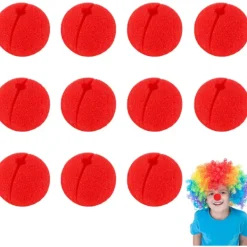 Paket med 12 Röda Skumclownnäsor, Roliga Cosplay-Näsor för Komiska Kostymer> Tillbehör