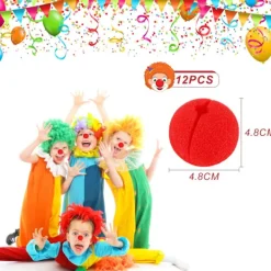 Paket med 12 Röda Skumclownnäsor, Roliga Cosplay-Näsor för Komiska Kostymer><noscript><img width=