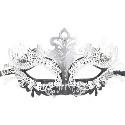 Par av Maskerad Mask Metall Järn Fjäril Bal Mask (Silver Svart) 2 Sty> Masker
