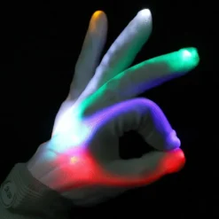 Par LED-2 handskar, lysande/färgglada, blinkande/flerfärgade LED><noscript><img width=