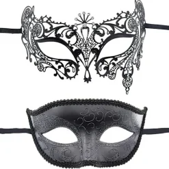 Par venetiansk mask, 2 delar, maskeradmask för karnevalsfest Kostym Balfest karnevalskväll> Masker