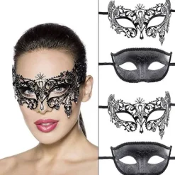 Par venetiansk mask, 2 delar, maskeradmask för karnevalsfest Kostym Balfest karnevalskväll><noscript><img width=