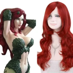 Paris_Peruker COS Batman Poison Ivy Röd Peruk Lockig Lång Cosplay Vardagligt Hår Värmetålig Syntetisk Fiber Peruk> Peruker