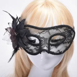 Party Mask Halloween Mask SVART><noscript><img width=