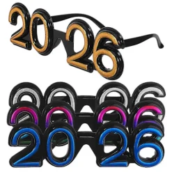 Partyglasögon för Gott Nytt År 2026, 4 st Roliga Foto-rekvisita Glasögon [HK]><noscript><img width=