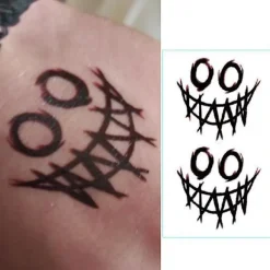 1pcs Black Clown Temporary Tattoo Women Men Body Art Arm Waist Rose Water Transfer Fake Tattoo Stickers Waterproof Finger Tatoo Witch><noscript><img width=