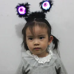 2PCS Halloween LED lysande ögonboll pannband skräck ögonboll> Huvudbonader