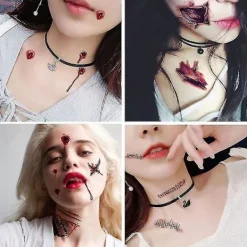 30pcs Halloween Scars Horror Tattoo Stickers Makeup Props><noscript><img width=