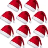 ATELA 10PCS Santa Hats Julhatt för vuxna, Julfest hattar Maskeraddräkt Julhattar eller jultomtedräkt - Jultomten Kul Julhattar för Xmas Office Party Bulk> Huvudbonader