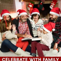 ATELA 10PCS Santa Hats Julhatt för vuxna, Julfest hattar Maskeraddräkt Julhattar eller jultomtedräkt - Jultomten Kul Julhattar för Xmas Office Party Bulk><noscript><img width=