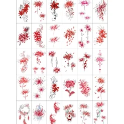 30pcs Small Fresh Tattoo Stickers Tattoo Flowers Waterproof Durable Stickers> Smink