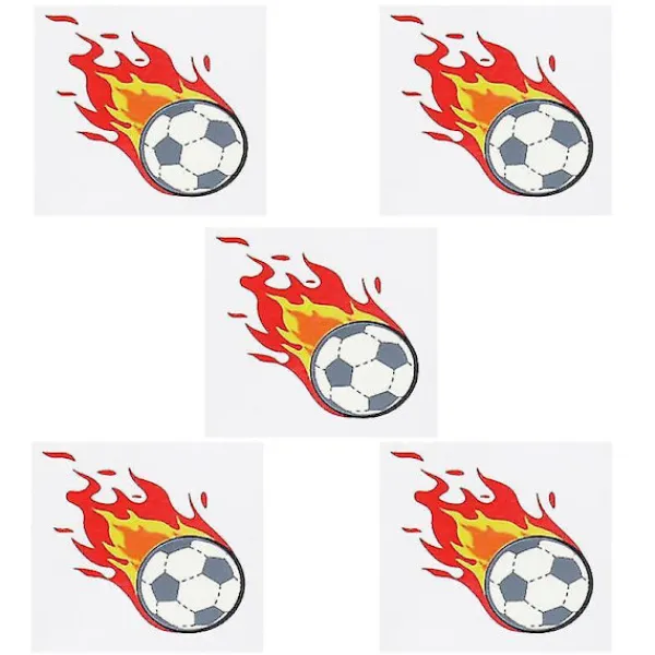 5pcs Soccer Flame Sticker Personality Temporary Sticker Body Art Decoration Decal Sticker> Smink