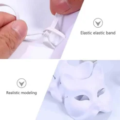 PCS Therian masker Vit katt masker Blank DIY Halloween mask Djur, Katt mask><noscript><img width=