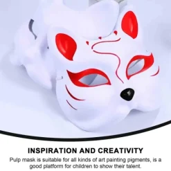 PCS Therian masker Vit katt masker Blank DIY Halloween mask Djur, Katt mask><noscript><img width=