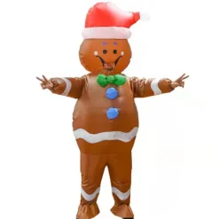 Pepparkaksman Uppblåsbar Kostym Batteridriven Temafestdräkt för Show Aktivitet Fest-Perfekt-Max> Dräkter