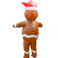 Pepparkaksman Uppblåsbar Kostym Batteridriven Temafestdräkt för Show Aktivitet Fest-Perfekt-Max><noscript><img width=