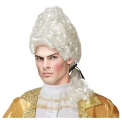ATOSA Perruk med hög vit frisyr man marquis> Peruker
