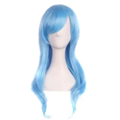 Peruk Anime lång lockig peruk 70CM (himmelblå)> Peruker