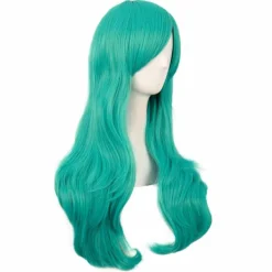 Peruk Anime lång lockig peruk 70CM (Blågrön)> Peruker