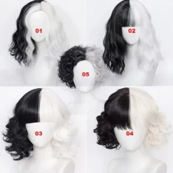 Peruk Cruella De Vil Kuila Halloween Cosplay - hög kvalitet 3> Peruker