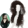 Peruk för Bellatrix Lestrange, Lång Brun Blandad Vågig, Värmebeständig Cosplay Kostym Peruk + Perukhuva> Peruker