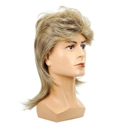 LEIGELE Peruk Herr Guld Mullet 80-tals Mullet Långt Syntetiskt Hår (LGL)><noscript><img width=