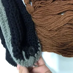 Peruk Skägg Mössor Handgjorda Stickade Varma Vinterkepsar Ski Funny Mask Beanie fo><noscript><img width=