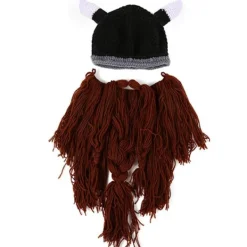 Peruk Skägg Mössor Handgjorda Stickade Varma Vinterkepsar Ski Funny Mask Beanie fo><noscript><img width=