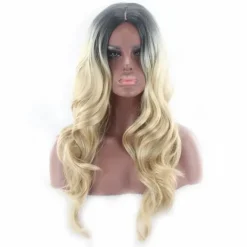 Peruk Svart, grå, blond inkl. peruknät & hårkam><noscript><img width=