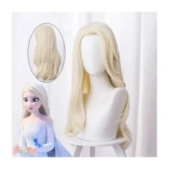 unbranded Peruk Vågigt Cosplay Curly Princess Peruk Vit Snow Queen Långt hår för kvinnor - Beige> Peruker