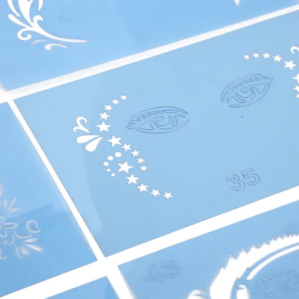 Xuigort PET Ansiktsmålningsschabloner Återanvändbara Ansiktsmålningsmallar för Halloween Jul Fest> Smink