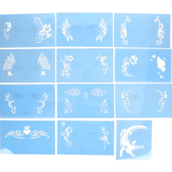 Xuigort PET Ansiktsmålningsschabloner Återanvändbara Ansiktsmålningsmallar för Halloween Jul Fest> Smink