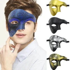 Phantom of The Opera Maskerad Mask Halv Ansikte Venetiansk Mardi Gras Fest Mask><noscript><img width=