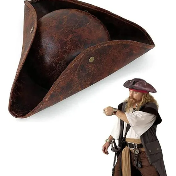 Pirat Tricorn Hatt för Vuxna - Halloween Kostymtillbehör i Kolonial Stil för Cherry[JUN]> Huvudbonader