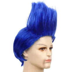 Komplettera din karaktärsförvandling med denna slående blå peruk för män! Den korta, raka klippningen ger en autentisk anime-ins> Peruker