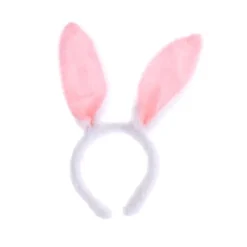 unbranded Plush Kaninöron Hårband Kanin Hårband Kaninöron Hårband (Vit och Rosa)> Huvudbonader