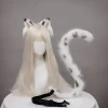 Plush Kattungar Realistiska Lolita Hårband Kattsvans Cosplay Tillbehör Handgjorda Simulerade Djuröron Halloween Huvudbonader Kawaii> Huvudbonader