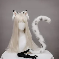 Plush Kattungar Realistiska Lolita Hårband Kattsvans Cosplay Tillbehör Handgjorda Simulerade Djuröron Halloween Huvudbonader Kawaii> Huvudbonader