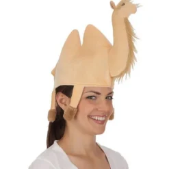 FMYSJ Plysch 3D Kameldjur Hatt för Barn Vuxen Födelsedagsfest Kostym Hatt för Familjesammankomst Halloween Cosplay Kameldjur Huvudbonad (FMY)><noscript><img width=