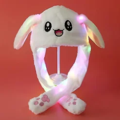 Plysch Kanin Öron Mössa Kan Flytta Intressant Söta Mjuka Plysch Kanin Mössa Gåvor För Flickor Lumius Stitch Hat><noscript><img width=