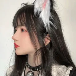 Plysch katt- och rävdjursöron hårklämma cos hårkort juldekoration> Huvudbonader