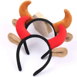Plysch Ko Öron och Horn Hårband Rolig Djur Cosplay Party Kostym Hårdiadem><noscript><img width=