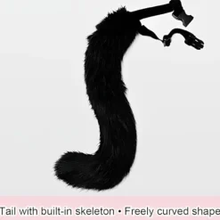 Plysch Rävsvans & Öron Set, Cosplay Kostym, Kattsvans, Kattöron, Potthandskar, Halloween Kostym, Grå><noscript><img width=