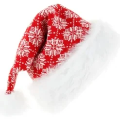 EDO MART Plysch tomtehatt Bekväm sammetsröd julmössa för> Huvudbonader