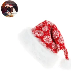 EDO MART Plysch tomtehatt Bekväm sammetsröd julmössa för> Huvudbonader