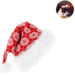 EDO MART Plysch tomtehatt Bekväm sammetsröd julmössa för><noscript><img width=